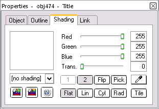 Quick Editor Shading tab