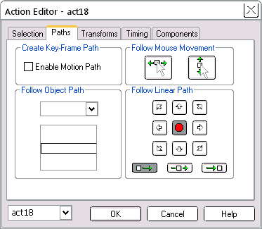 Action Editor Paths tab